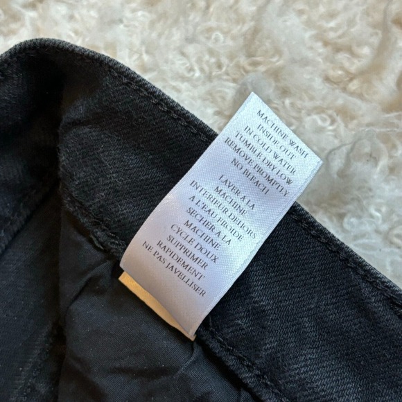 Frank and Eileen Women's 26 Monaghan Black Straight Mom Jeans Distressed Raw Hem - Picture 11 of 14